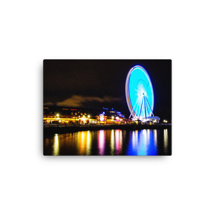 Seattle's Waterfront Park at Night Canvas Print