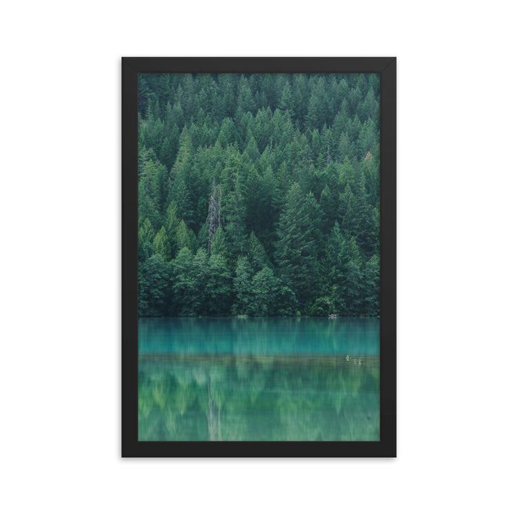 Reflejo del lago Diablo Lámina enmarcada