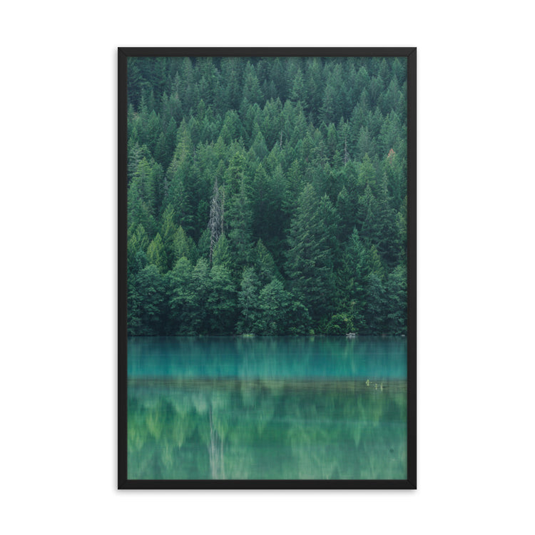 Reflejo del lago Diablo Lámina enmarcada