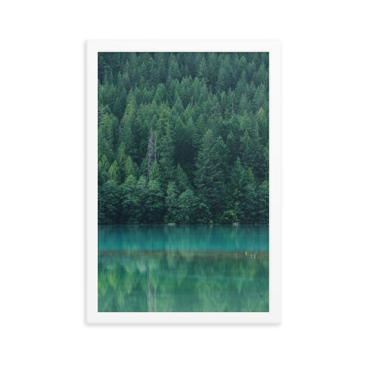 Reflejo del lago Diablo Lámina enmarcada