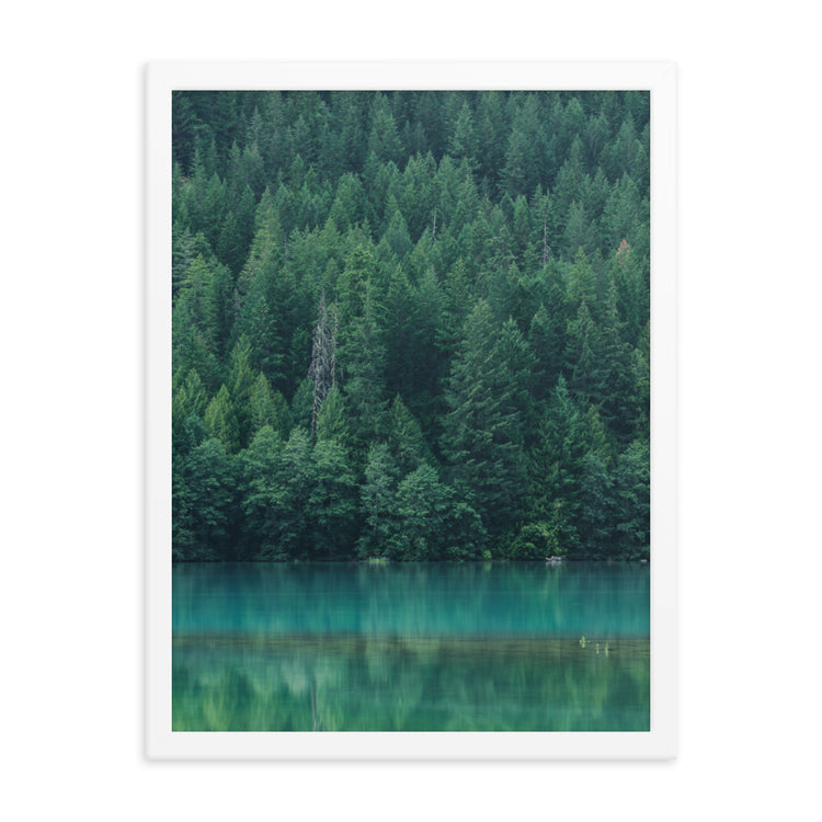 Reflejo del lago Diablo Lámina enmarcada