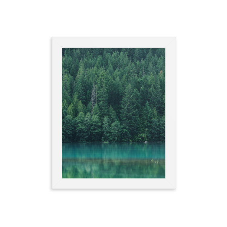 Reflejo del lago Diablo Lámina enmarcada