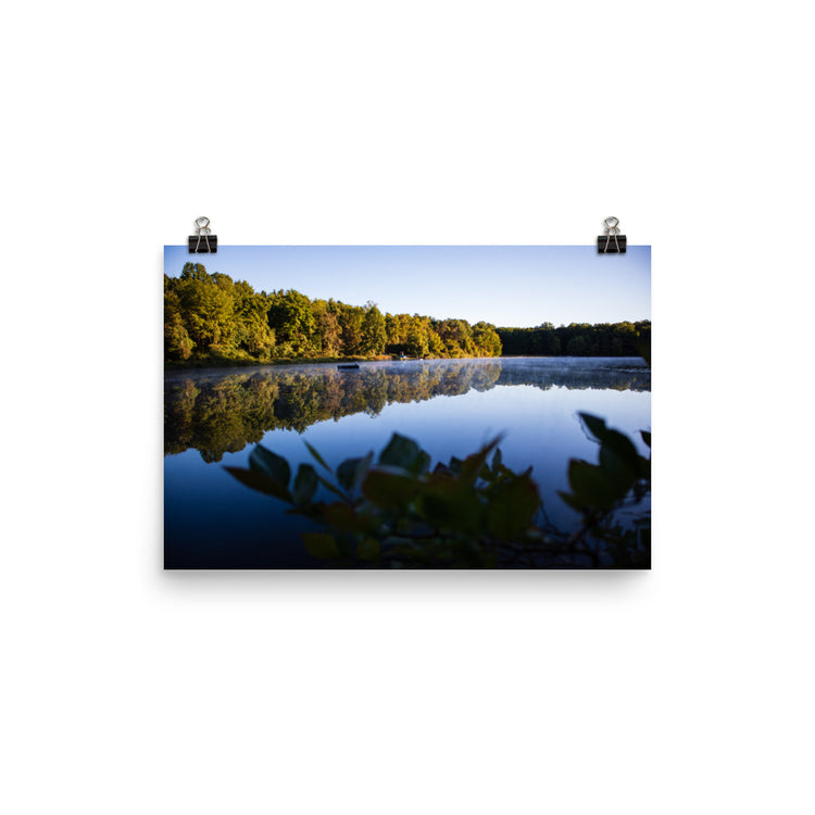 Autumn Morning Lake Mist Print