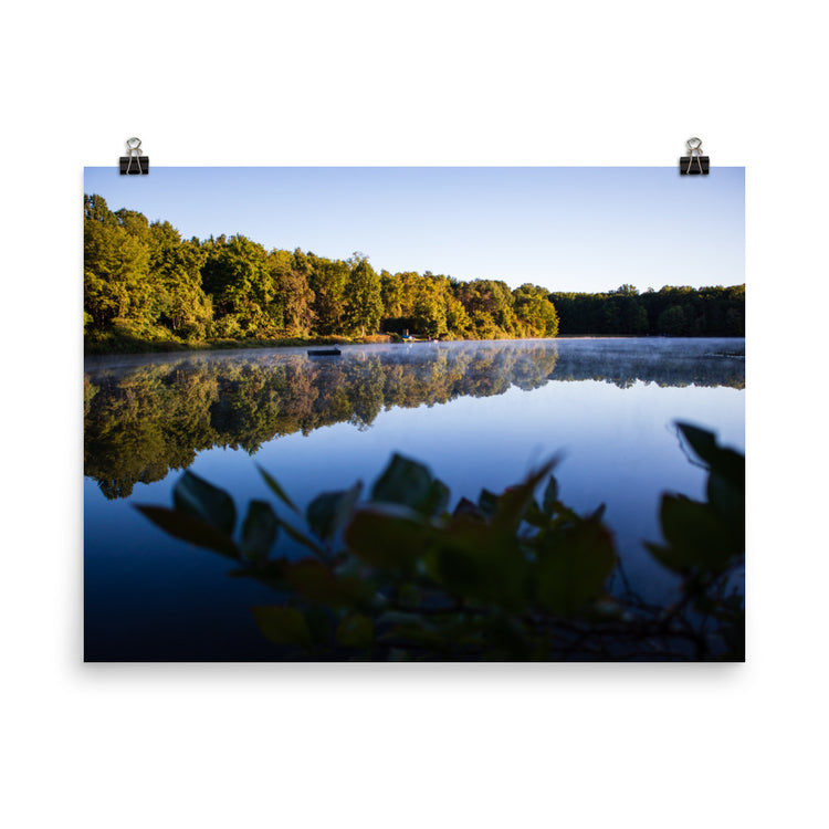 Autumn Morning Lake Mist Print