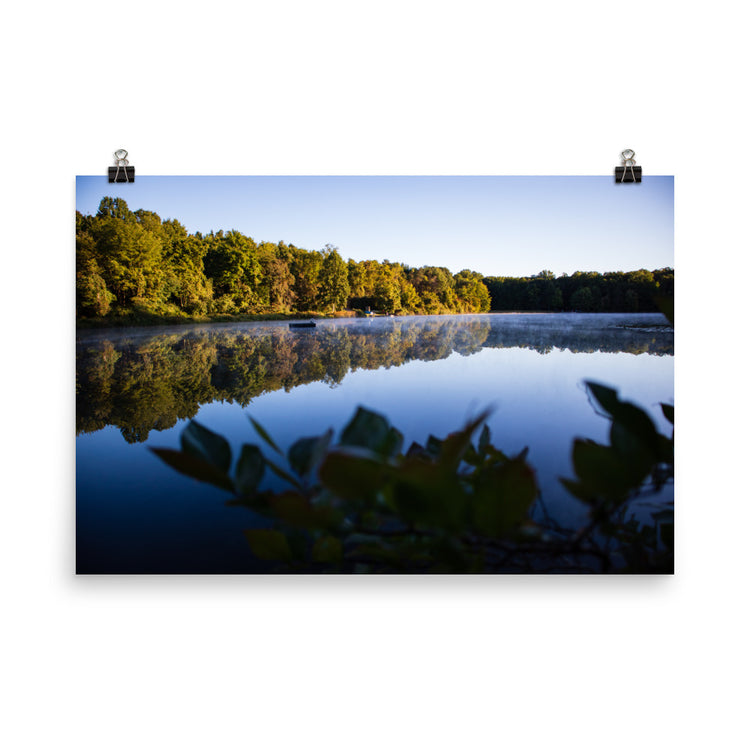 Autumn Morning Lake Mist Print