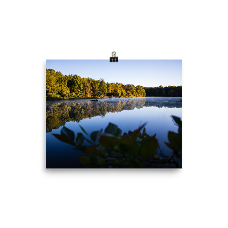 Autumn Morning Lake Mist Print