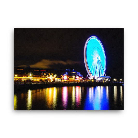 Seattle's Waterfront Park at Night Canvas Print