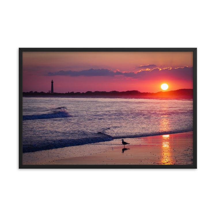Cape May Lighthouse Sunset Framed Print