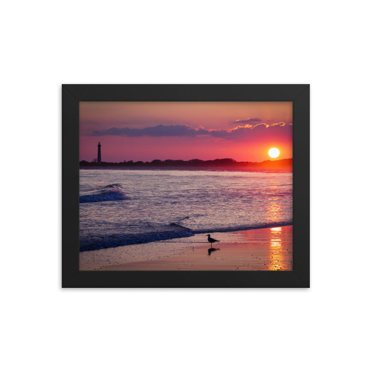 Cape May Lighthouse Sunset Framed Print