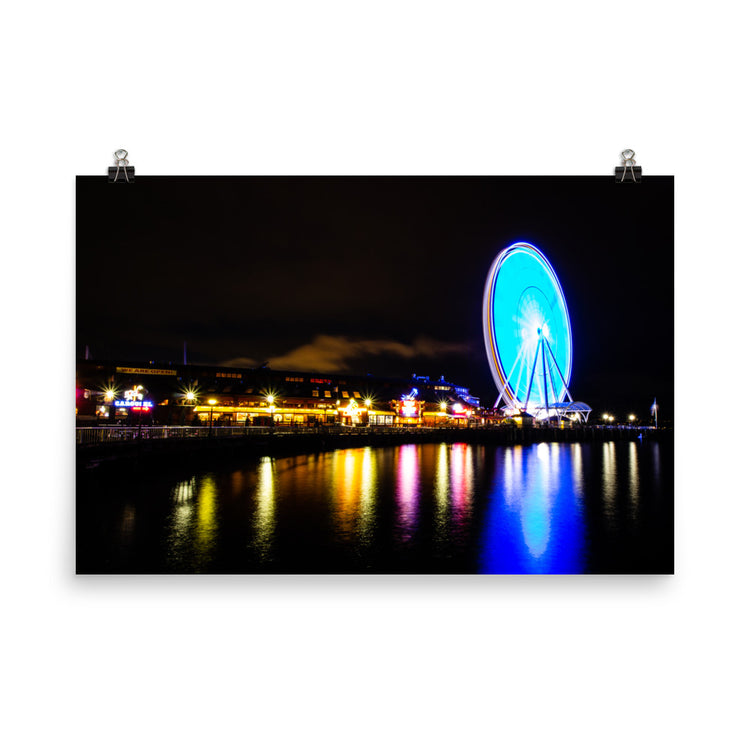 Seattle's Waterfront Park at Night Print